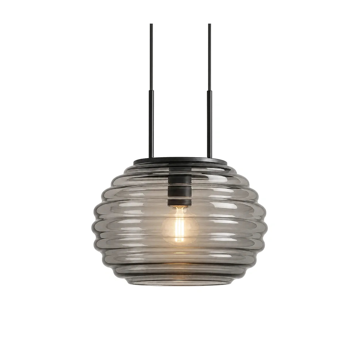 Luminária Pendente Vidro Moderno Minimalista Preto Radiant com fundo branco