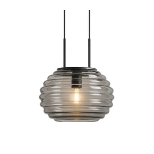Luminária Pendente Vidro Moderno Minimalista Preto Radiant com fundo branco