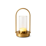 Luminária de Mesa Sem Fio Portátil Recarregável Shine Pro Dourado em fundo branco