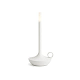 Luminária de Mesa Sem Fio Portátil Recarregável Wick Branco em fundo branco
