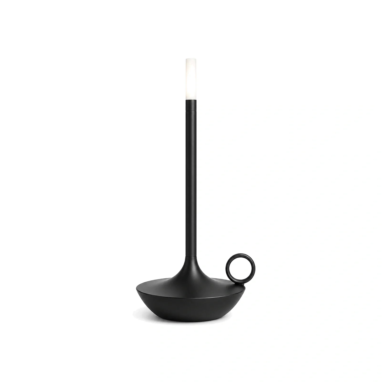 Luminária de Mesa Sem Fio Portátil Recarregável Wick Preto em fundo branco