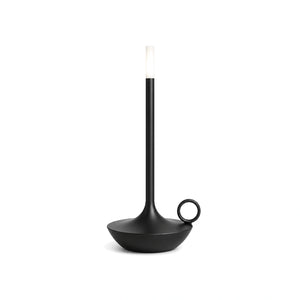 Luminária de Mesa Sem Fio Portátil Recarregável Wick Preto em fundo branco
