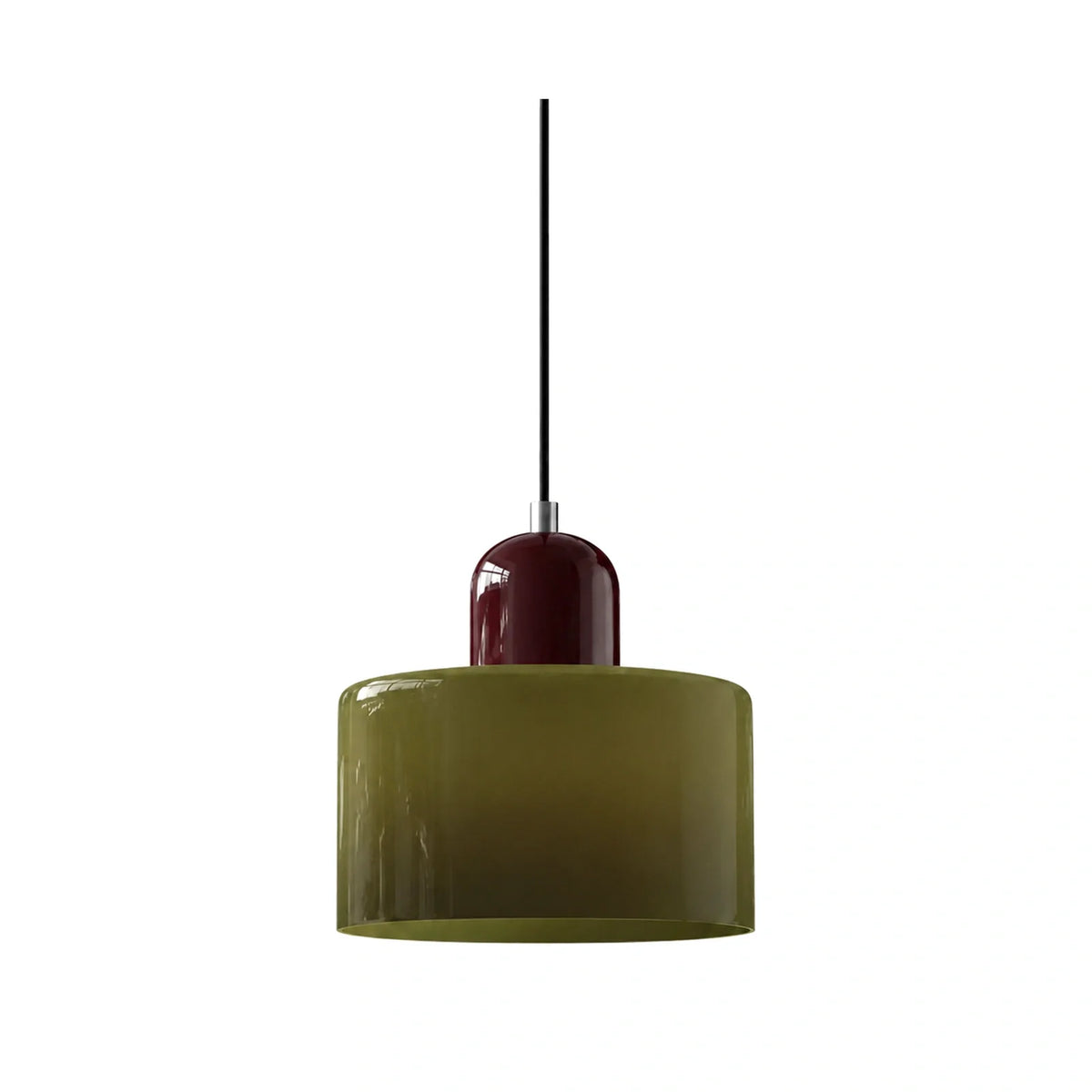 Lustre Pendente Escandinavo em Vidro Soprado Nordic Verde em fundo branco