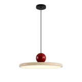 Lustre Pendente LED Minimalista Disco Cannes Bege em fundo branco