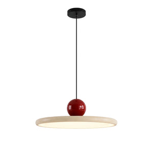 Lustre Pendente LED Minimalista Disco Cannes Bege em fundo branco