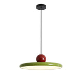 Lustre Pendente LED Minimalista Disco Cannes Verde em fundo branco