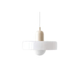 Lustre Pendente de Vidro Bauhaus Branco em fundo branco