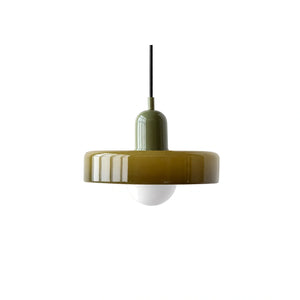 Lustre Pendente de Vidro Bauhaus Verde em fundo branco