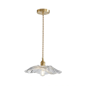 Lustre Pendente de Vidro Estilo Flor Onda de Cristal em fundo branco