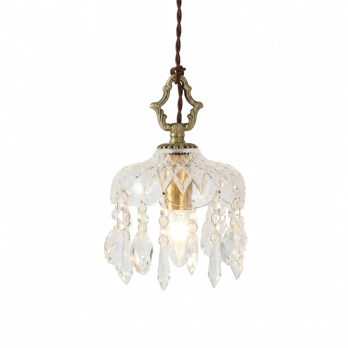 Luminária pendente de vidro clássico moderno Marquise 15cm em fundo branco