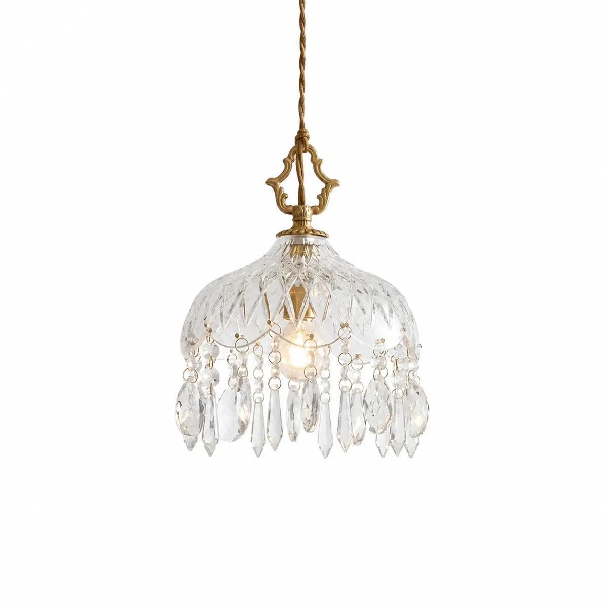 Luminária pendente de vidro clássico moderno Marquise 20cm em fundo branco