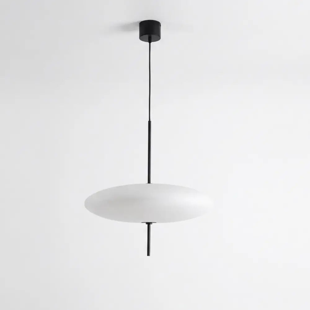 Pendente Disco Oval Ufo Branco 30cm, luminária minimalista de teto com luz suave ideal para quarto e mesa de cabeceira