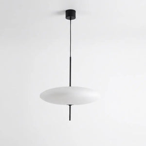 Pendente Disco Oval Ufo Branco 30cm, luminária minimalista de teto com luz suave ideal para quarto e mesa de cabeceira